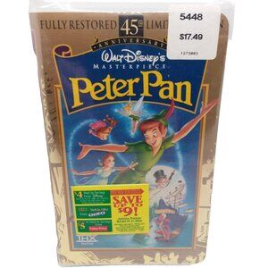 Walt Disney Masterpiece Collection Peter Pan VHS 45th Anniversary Sealed